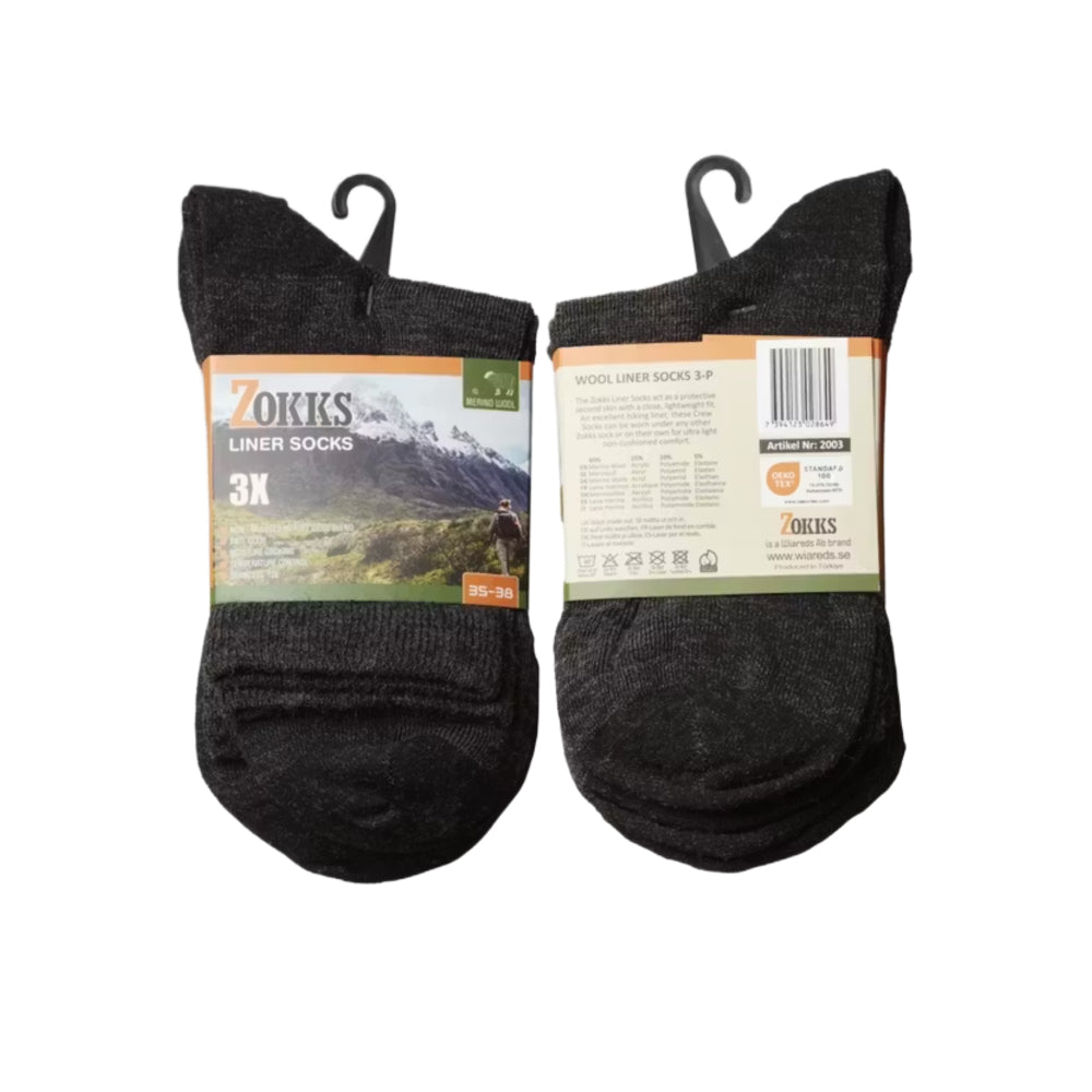Zokks merinoull liner strumpor 3-pack
